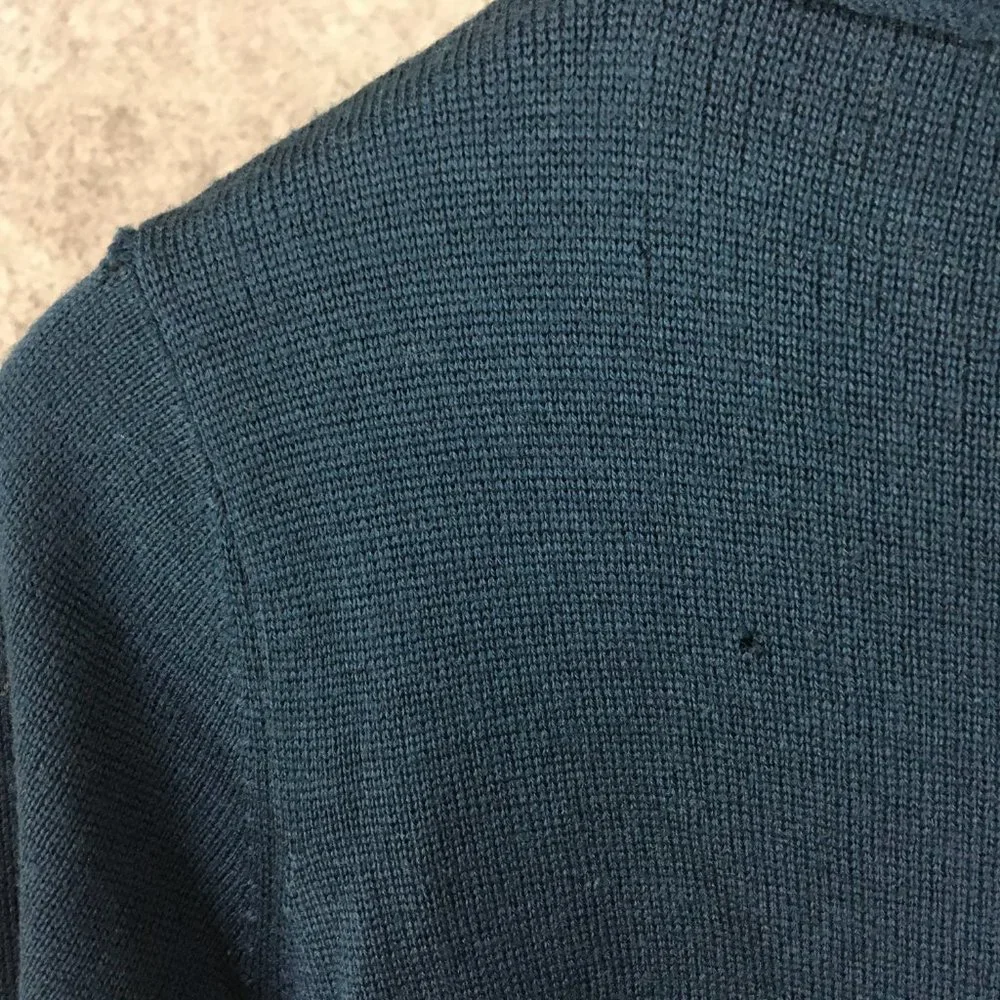 Dana Buchman Cardigan SP Sweater 100 Pure New Wool Merino Extra Fine Jewel Blue
